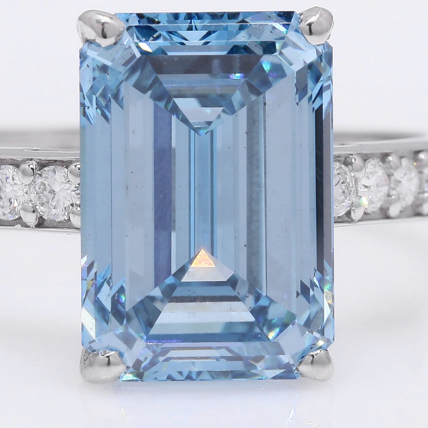 5.14 Ct Emerald Cut Lab Grown Diamond 950 Platinum Ring