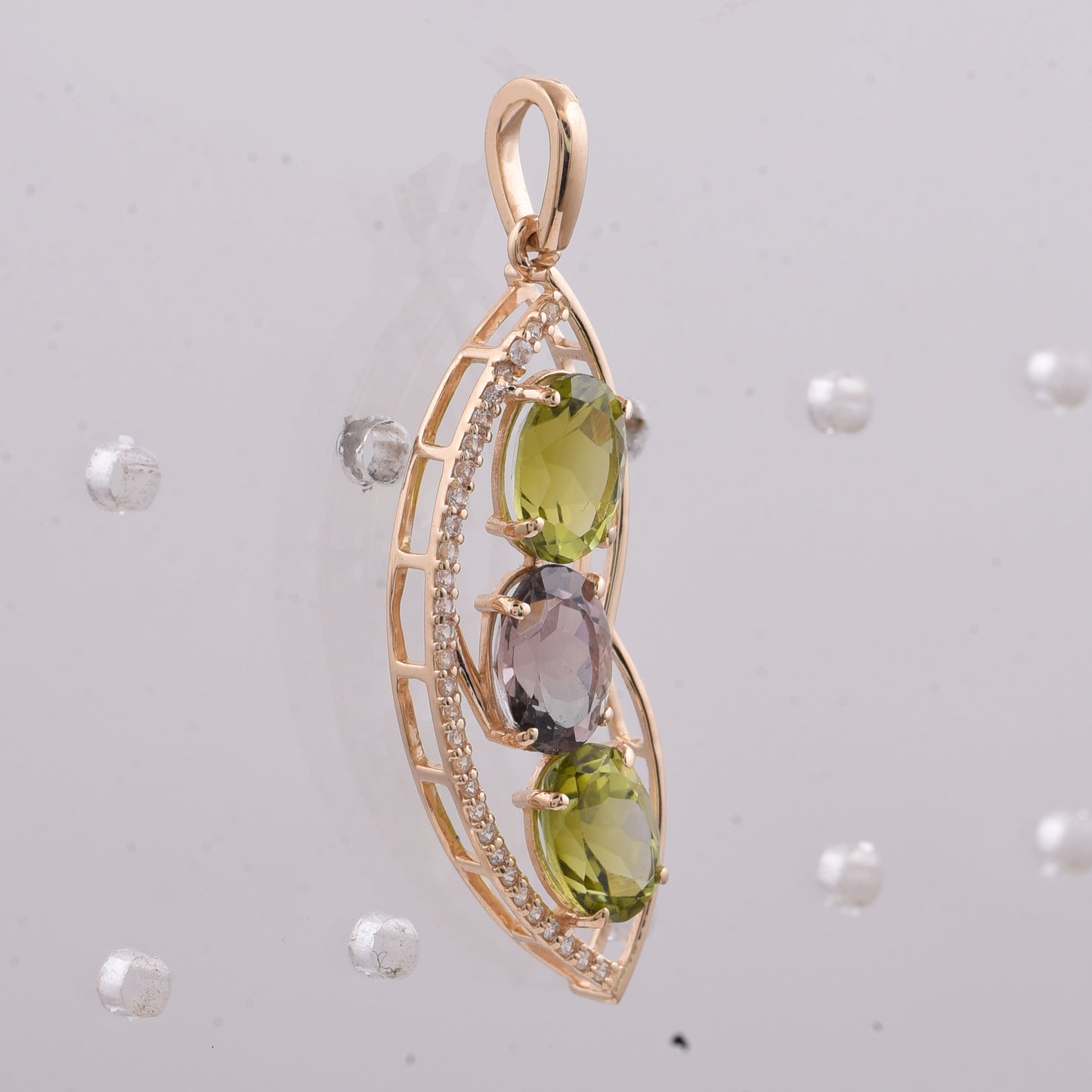 2.72 Ct Oval Natural Tourmaline 14K Gold Pendant