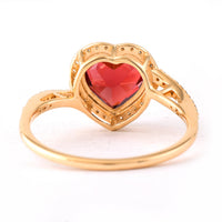 2.46 Ct Heart Mixed Cut Natural Garnet 14K Gold Ring