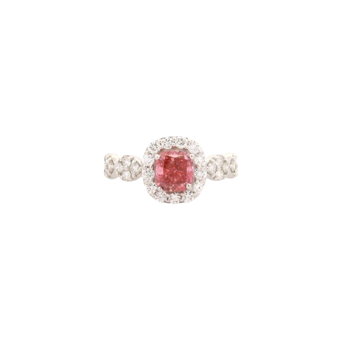 1.79 Carats Pink Lab Grown Diamond 14K Gold Ring