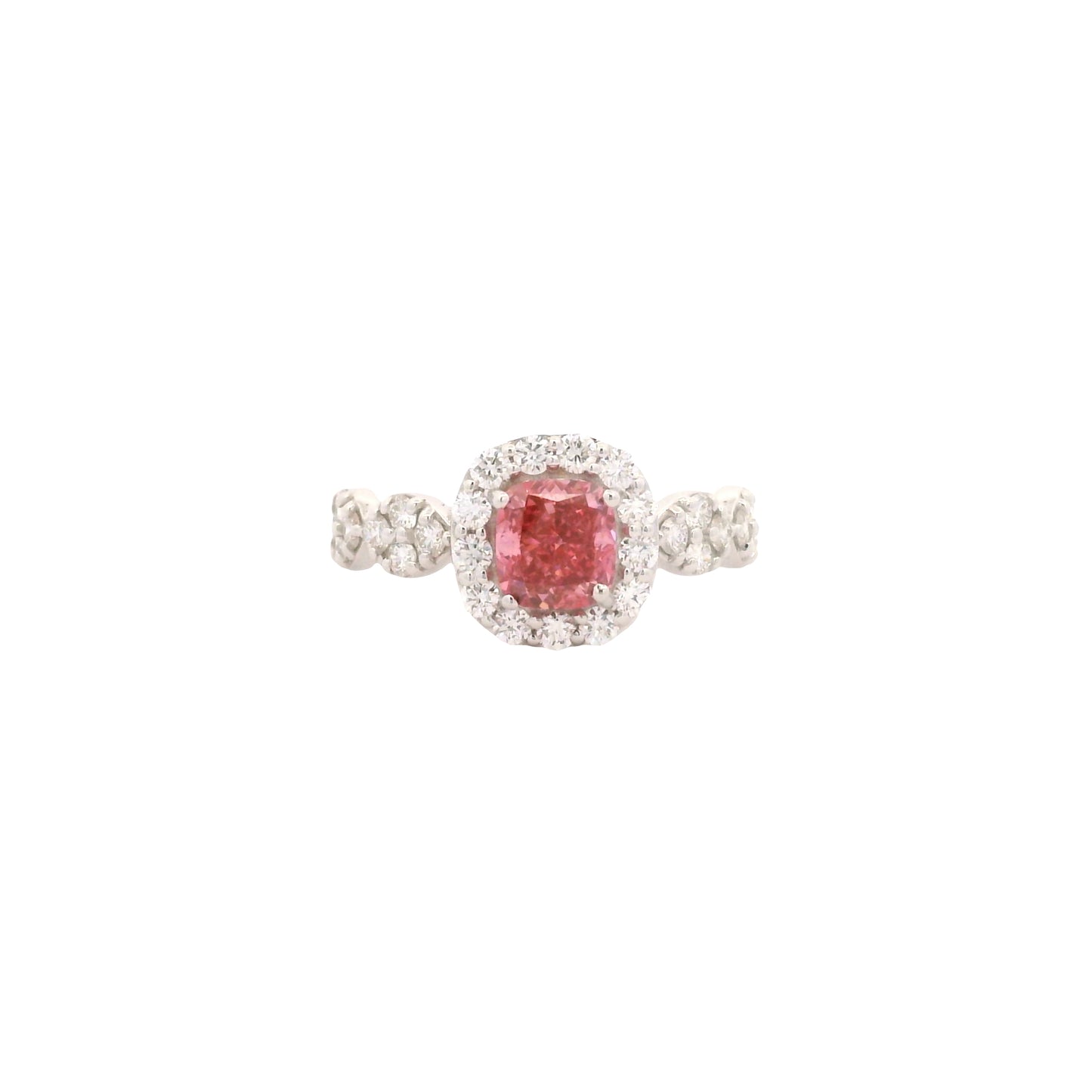1.79 Carats Pink Lab Grown Diamond 14K Gold Ring