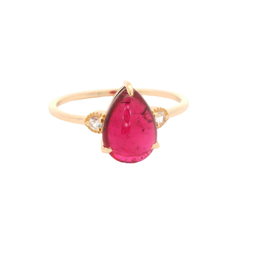 2.67 Ct Pear Tourmaline 14K Gold Ring