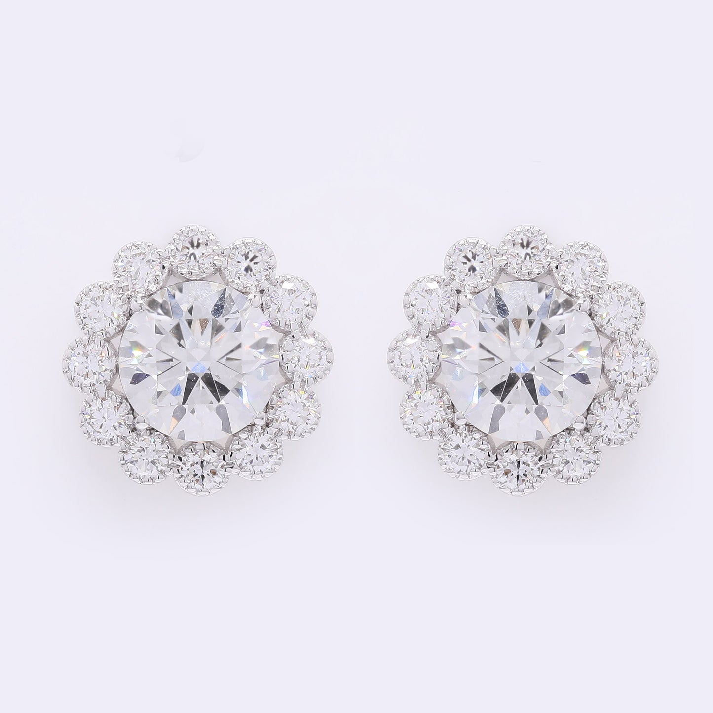 4.16 Carats Lab Grown Diamond 14K Gold Earrings