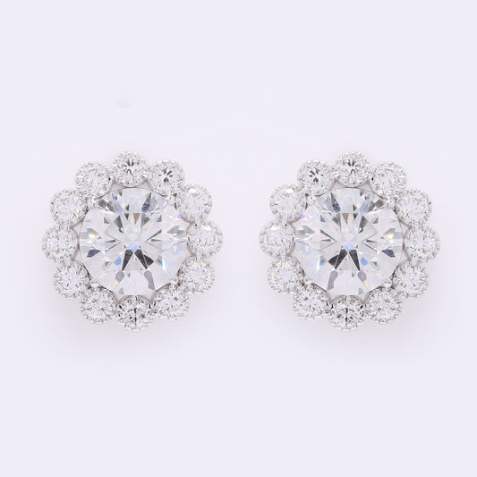 4.16 Carats Lab Grown Diamond 14K Gold Earrings