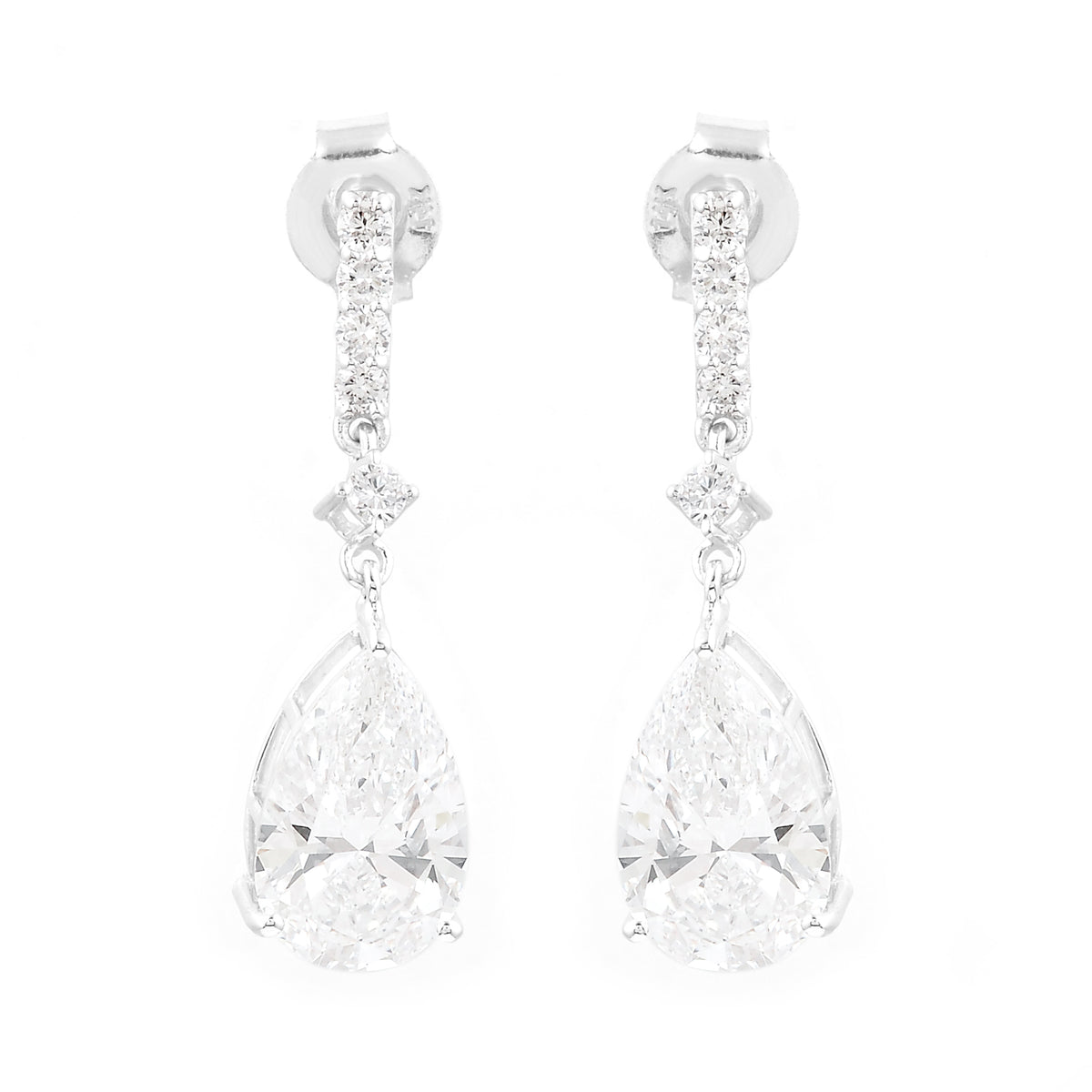 4.54 Carats Lab Grown Diamond 14K Gold Earrings