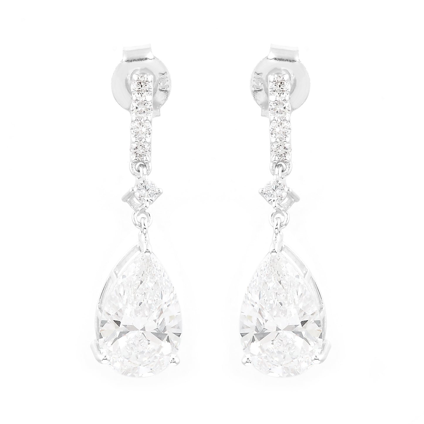4.54 Carats Lab Grown Diamond 14K Gold Earrings
