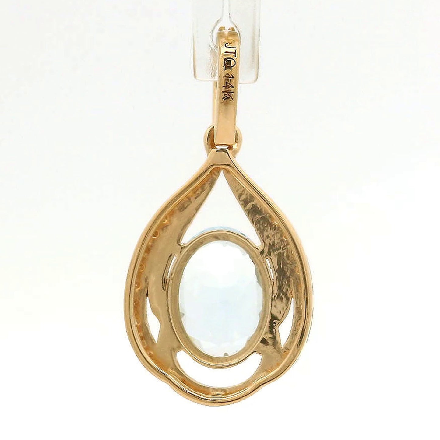 1.08 Ct Oval Aquamarine 14K Gold Pendant