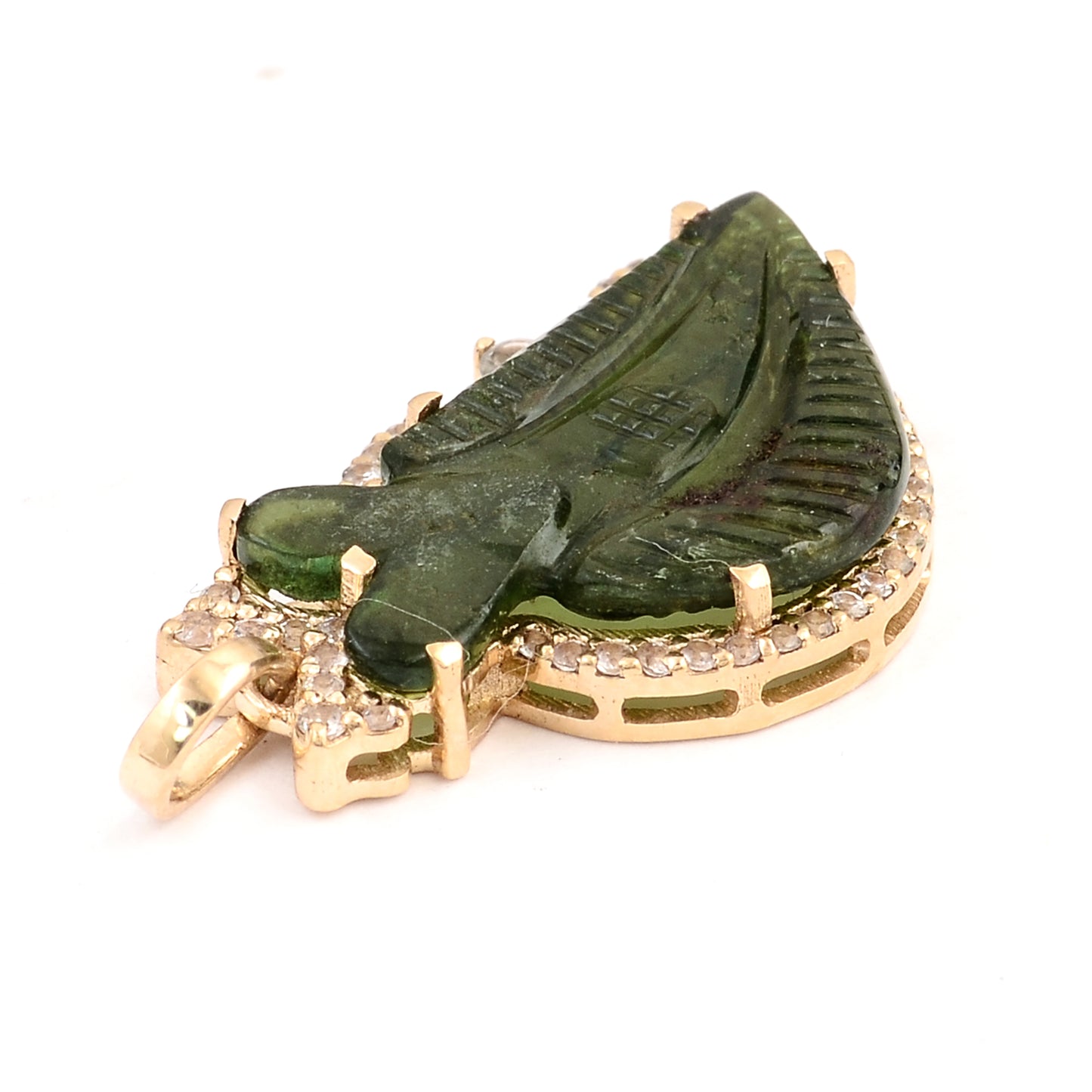 3.67 Ct Fancy Tourmaline 14K Gold Pendant