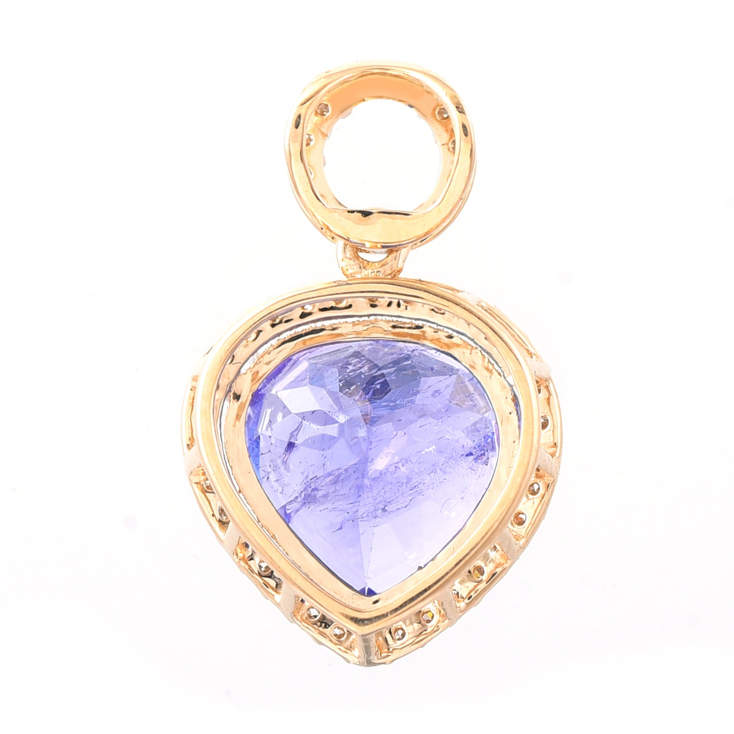 3.22 Ct Pear Mixed Cut Natural Tanzanite 14K Gold Pendant