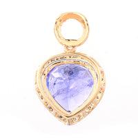 3.22 Ct Pear Mixed Cut Natural Tanzanite 14K Gold Pendant