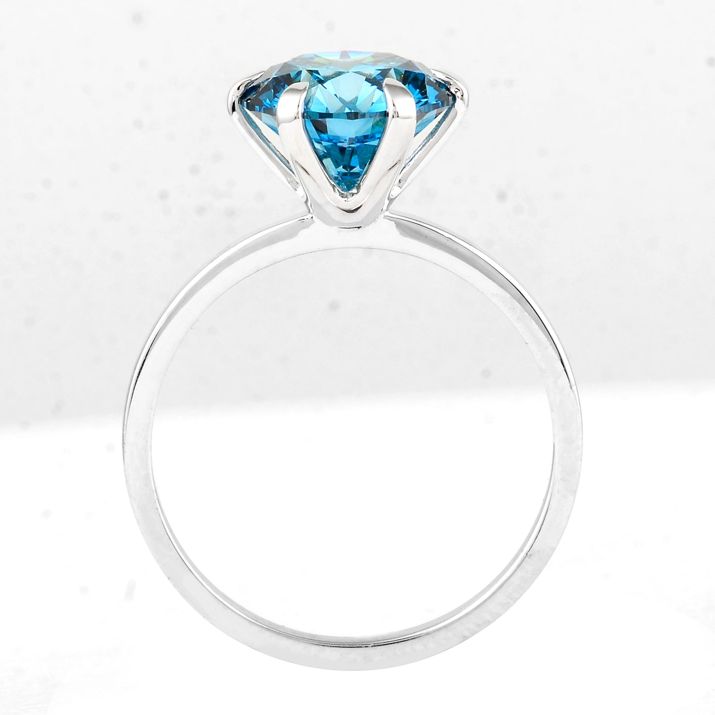 3.10 Carats Blue Lab Grown Diamond 14K Gold Ring