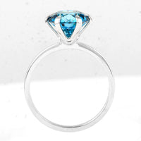 3.10 Carats Blue Lab Grown Diamond 14K Gold Ring