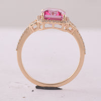 3.49 Ct Octagon Pink Topaz 9K Gold Ring