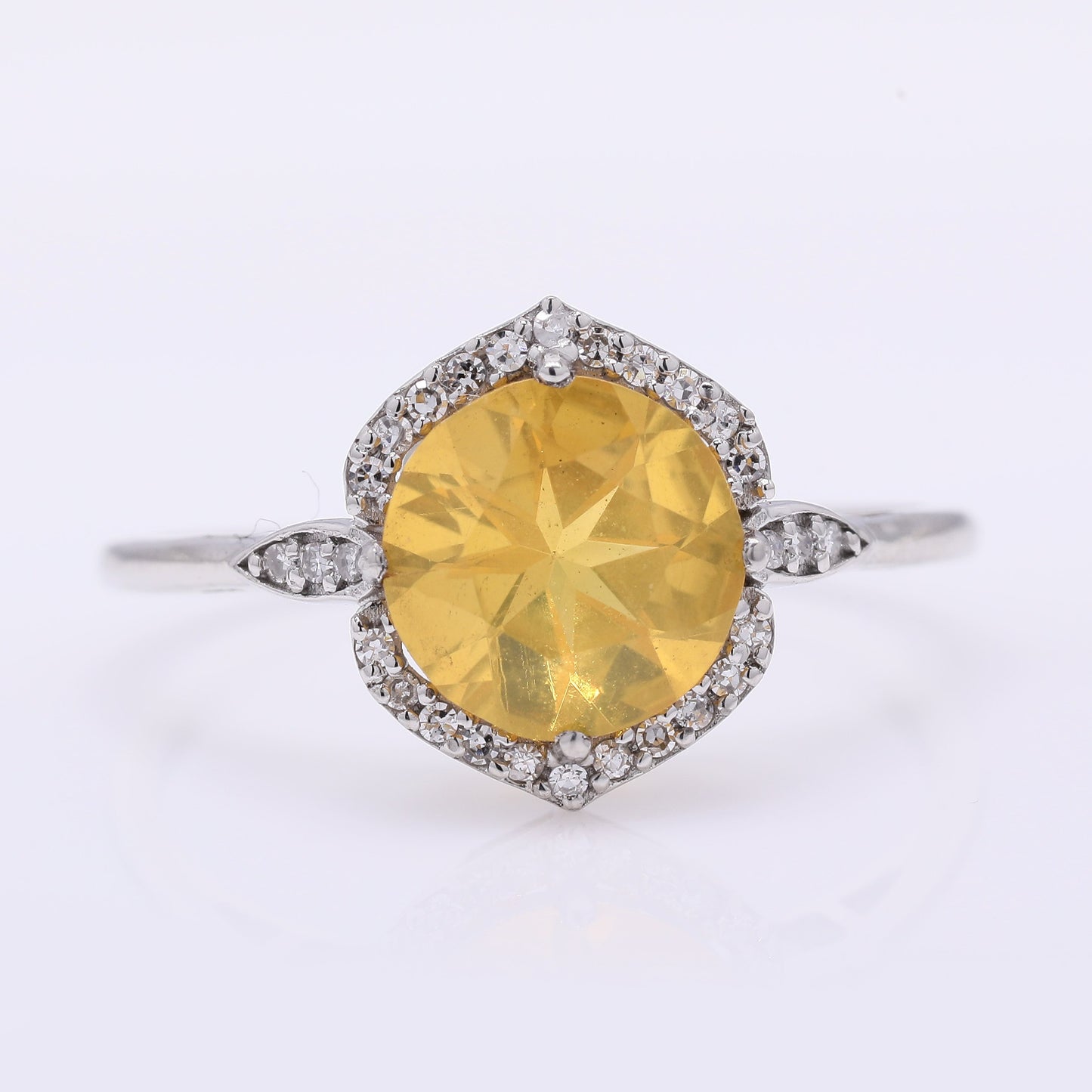 1.20 Ct Round Mixed Cut Natural Fire Opal 950 Platinum Ring