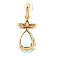 1.64 Ct Pear Aquamarine 14K Gold Pendant