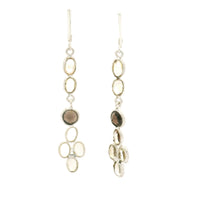 7.60 Ct Citrine, Smoky Quartz 925 Sterling Silver Earrings