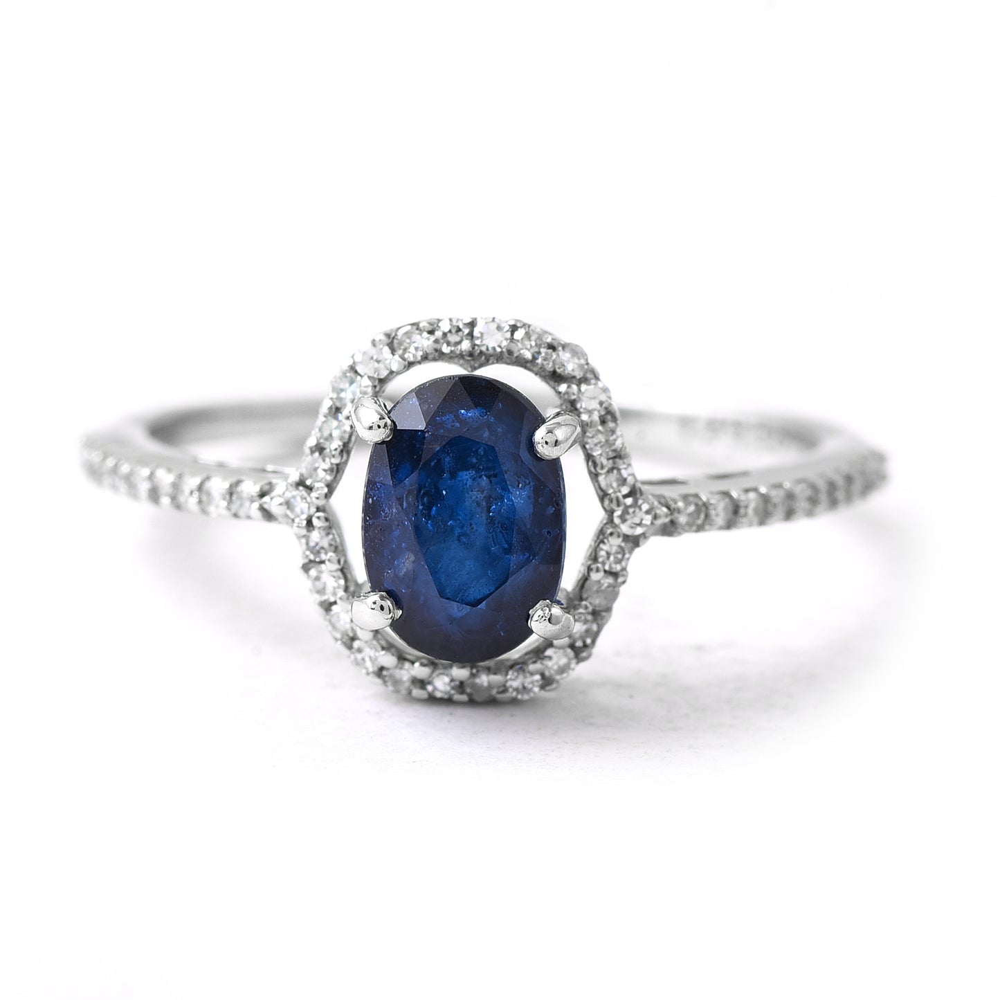 1.62 Ct Oval Sapphire 950 Platinum Ring