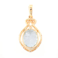 2.70 Ct Oval Mixed Cut Natural Aquamarine 14K Gold Pendant
