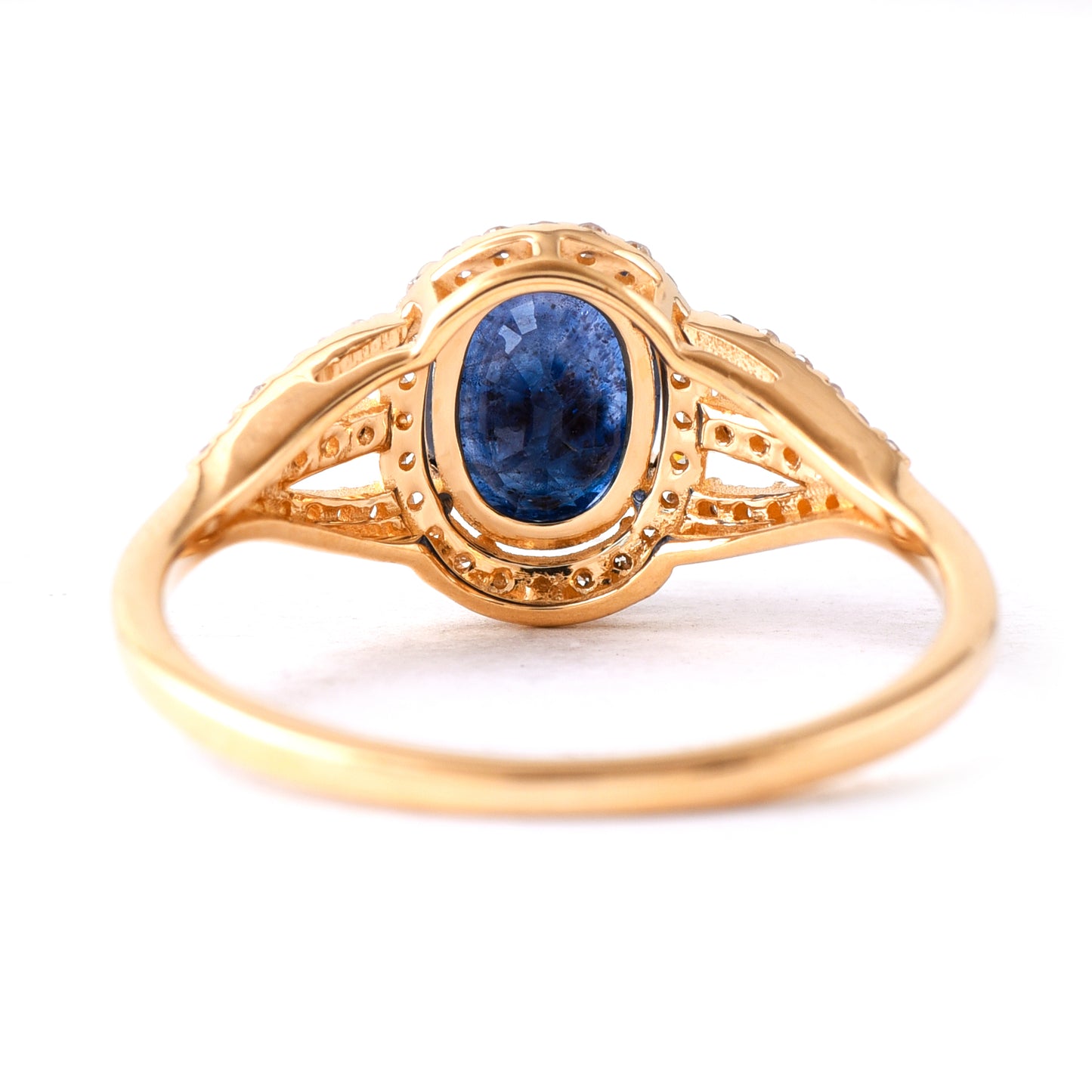 1.94 Ct Oval Mixed Cut Natural Sapphire 14K Gold Ring