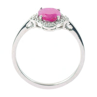 1.20 Ct Oval Mixed Cut Natural Ruby 950 Platinum Ring