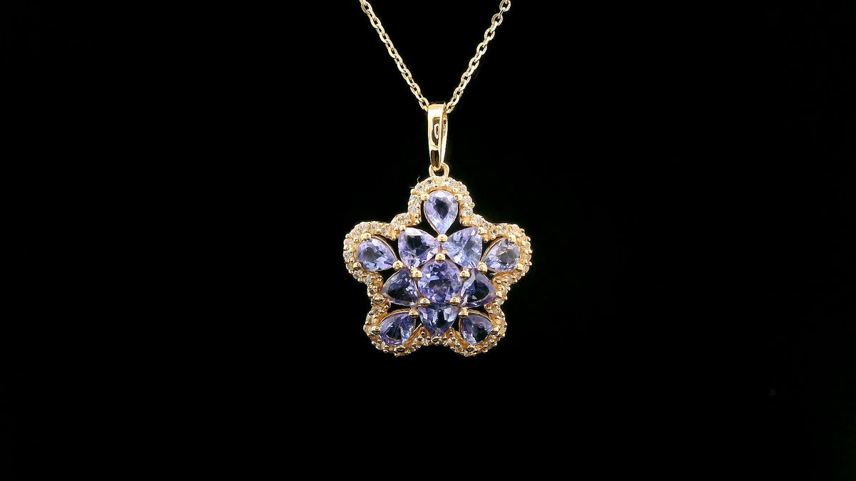 1.90 Ct Round Tanzanite 14K Gold Pendant