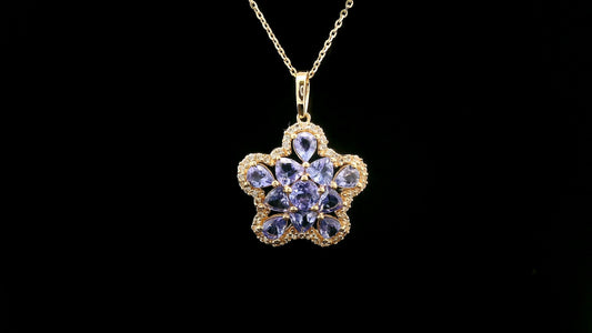 1.90 Ct Round Tanzanite 14K Gold Pendant