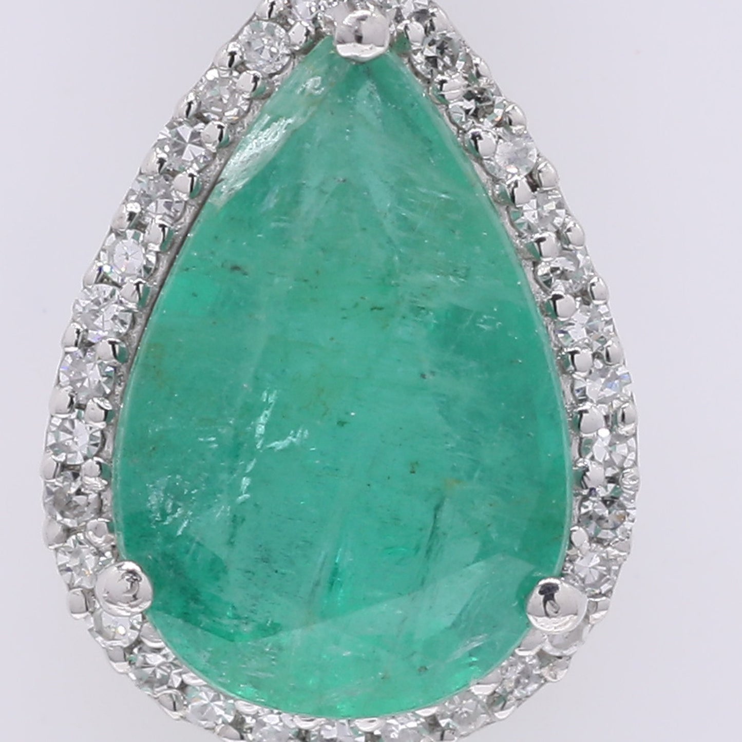 2.05 Ct Pear Mixed Cut Natural Emerald 950 Platinum Pendant