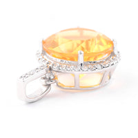 2.50 Ct Round Mixed Cut Natural Fire Opal 950 Platinum Pendant