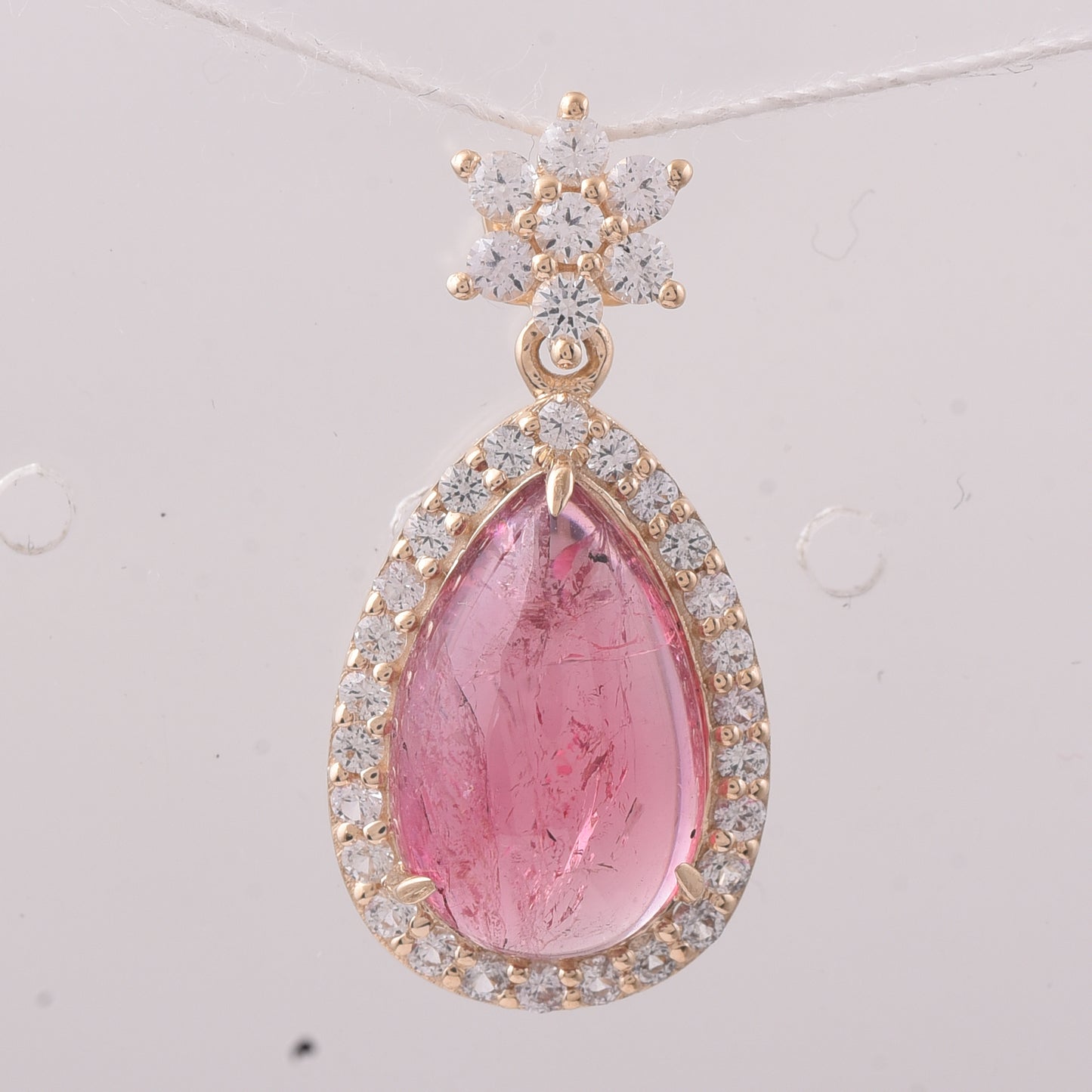 5.58 Ct Pear Tourmaline 9K Gold Pendant