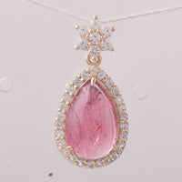 5.58 Ct Pear Tourmaline 9K Gold Pendant