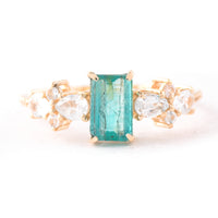 1.52 Ct Octagon Step Cut Natural Emerald 14K Gold Ring