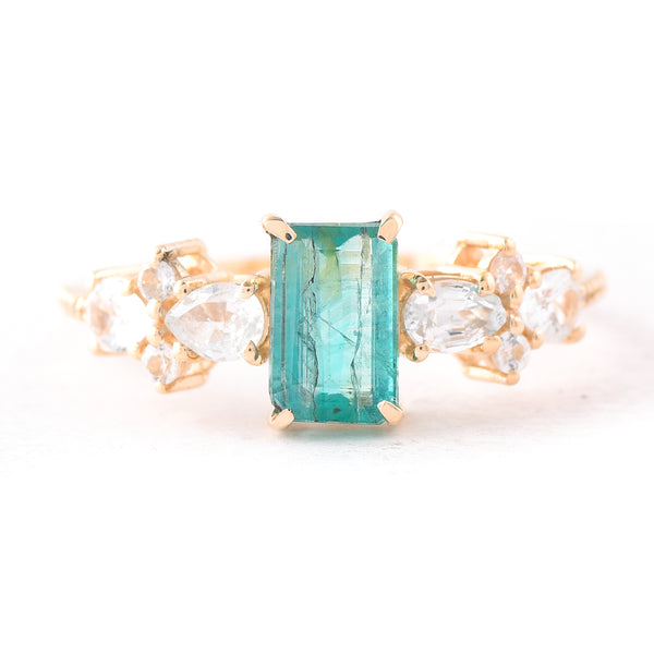 1.52 Ct Octagon Step Cut Natural Emerald 14K Gold Ring