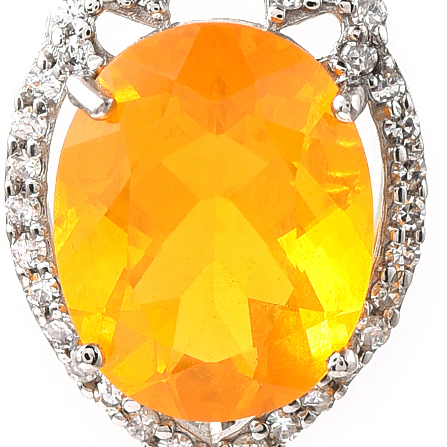 1.90 Ct Oval Fire Opal 950 Platinum Pendant