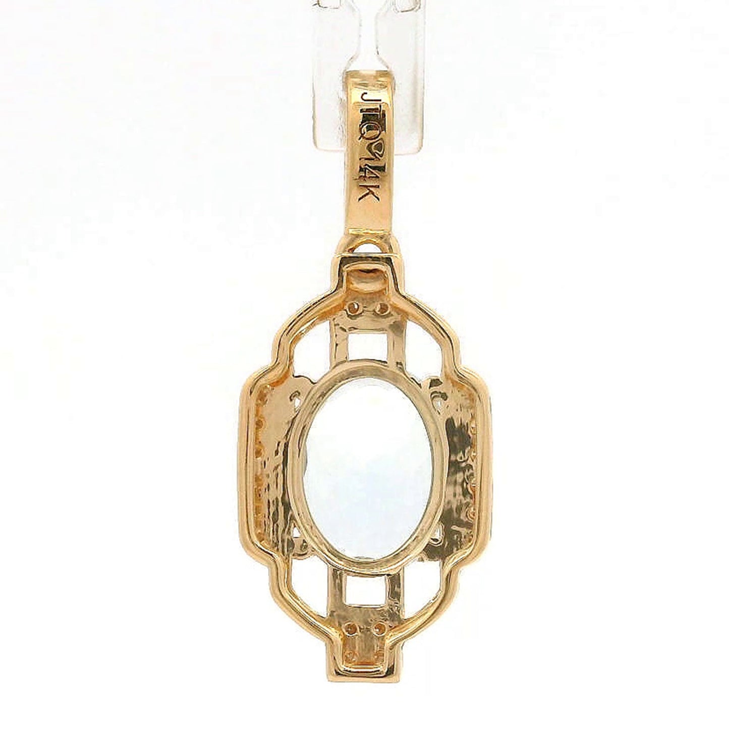 1.08 Ct Oval Aquamarine 14K Gold Pendant