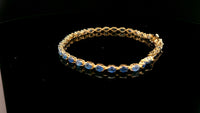 7.17 Ct Oval Sapphire 14K Gold Bracelet