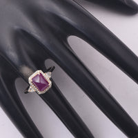 2.94 Ct Octagon Ruby 9K Gold Ring