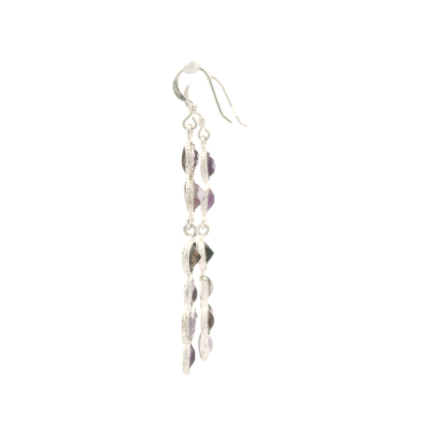 7.33 Ct Smoky Quartz, Amethyst 925 Sterling Silver Earrings