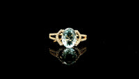 1.59 Ct Oval Aquamarine 9K Gold Ring