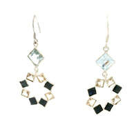 11.03 Ct Citrine, Sapphire 925 Sterling Silver Earrings