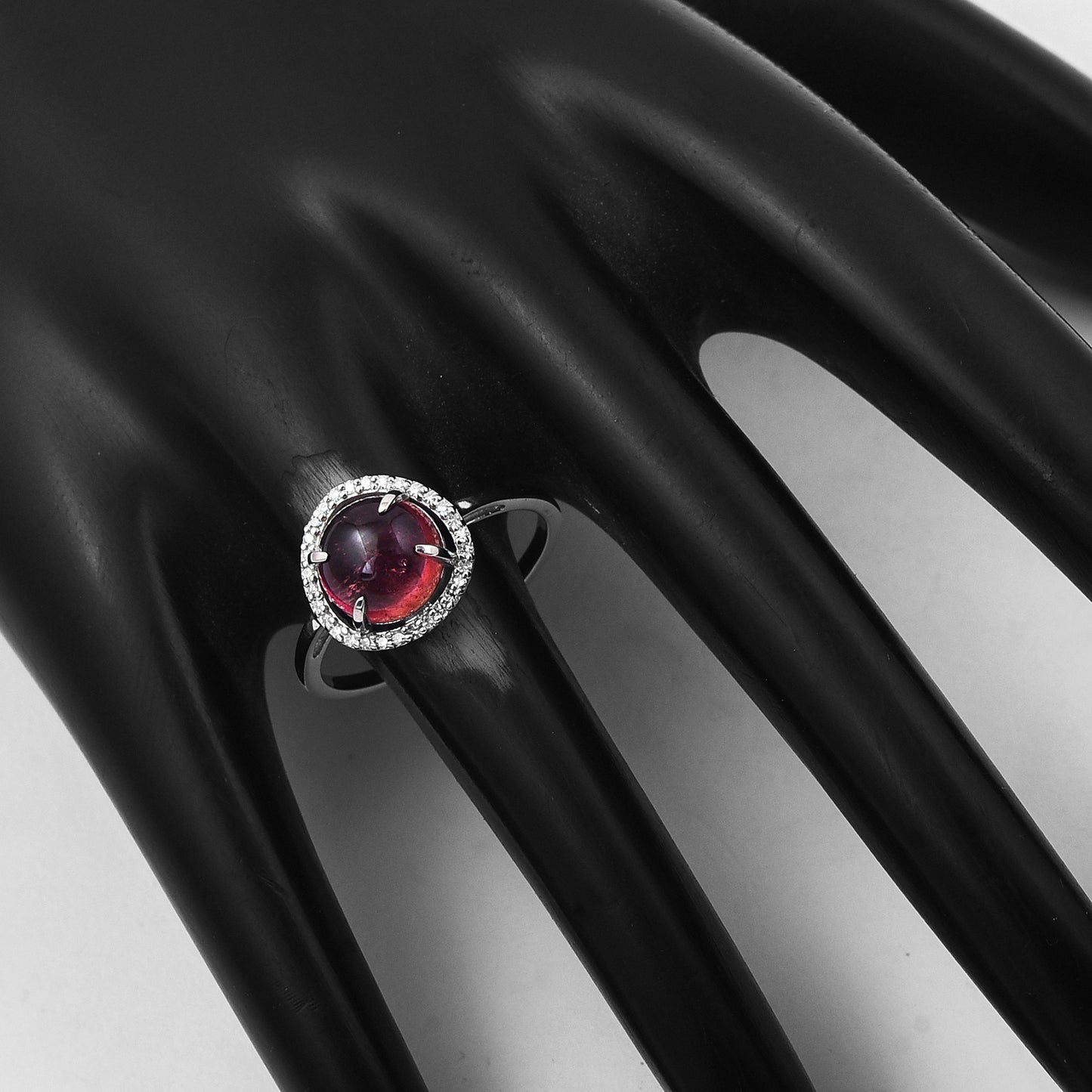 2.36 Ct Round Mixed Cut Natural Tourmaline 950 Platinum Ring