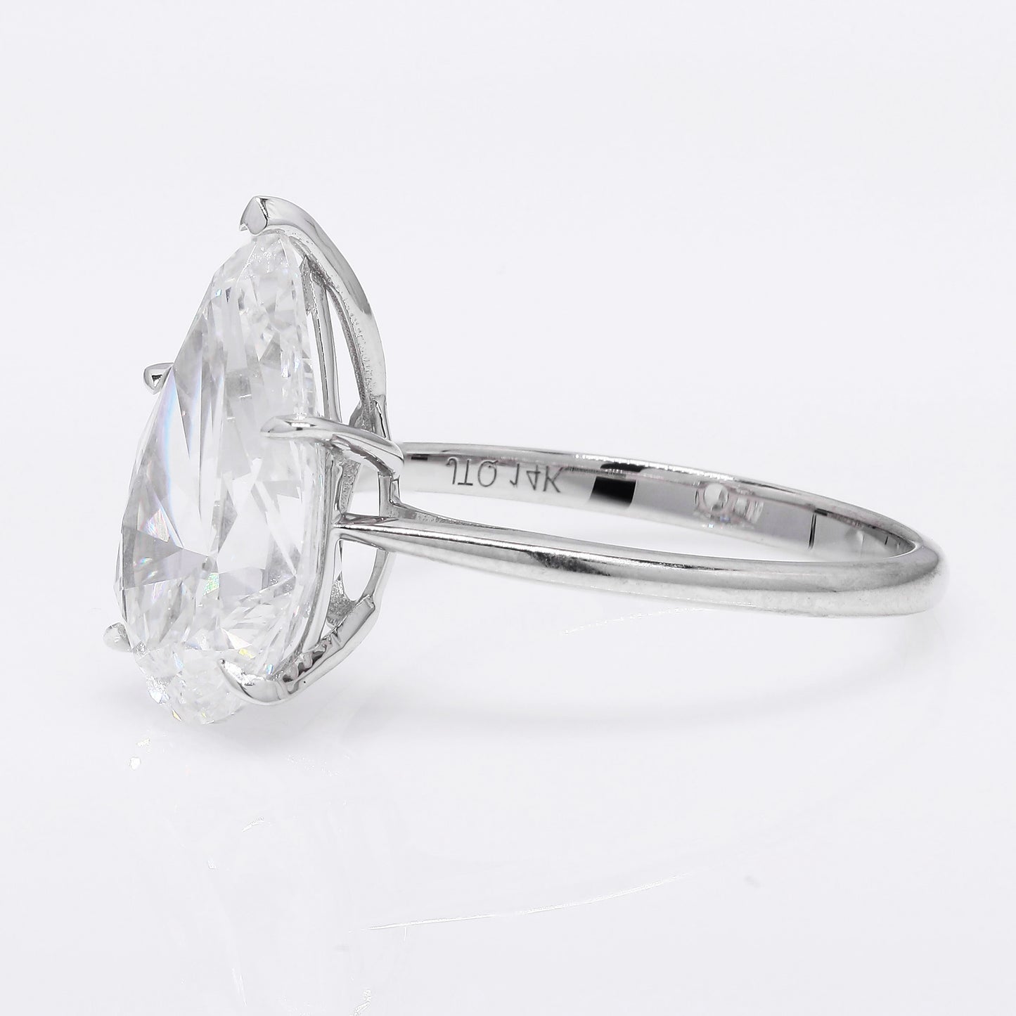 5.08 Ct Pear Brilliant Lab Grown Diamond 14K Gold Ring