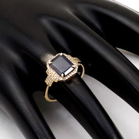 2.74 Ct Octagon Natural Sapphire 14K Gold Ring