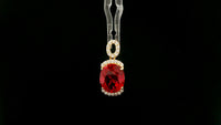 4.58 Ct Oval Lab Grown Ruby 14K Gold Pendant
