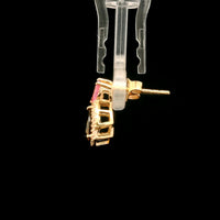 2.10 Ct Trillion Tourmaline 14K Gold Earrings