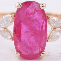1.75 Ct Oval Natural Ruby 14K Gold Ring