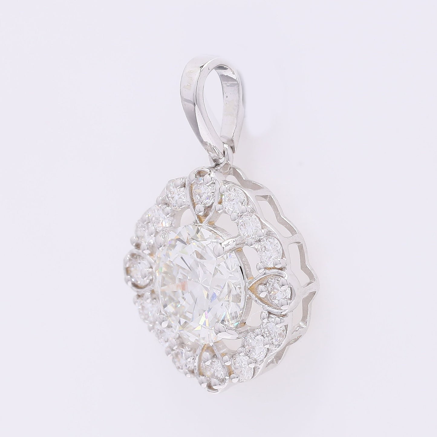 1.99 Carats Lab Grown Diamond 14K Gold Pendant