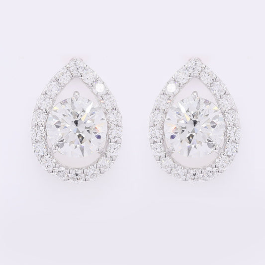 3.79 Carats Lab Grown Diamond 14K Gold Earrings
