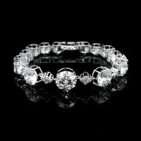 35.91 Ct Round Lab Grown Diamond 14K Gold Bracelet