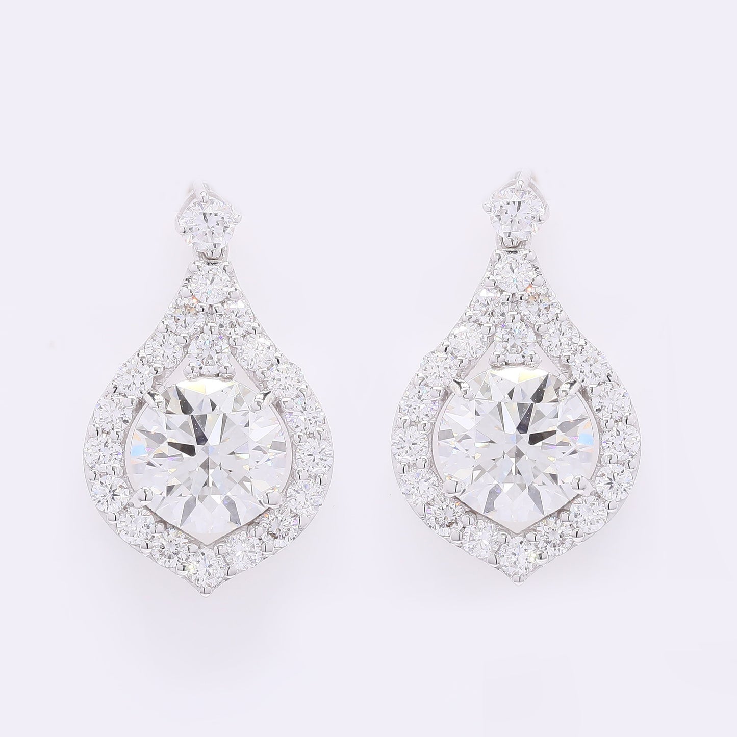 4.28 Carats Lab Grown Diamond 14K Gold Earrings