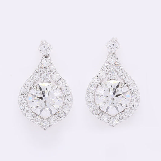 4.28 Carats Lab Grown Diamond 14K Gold Earrings